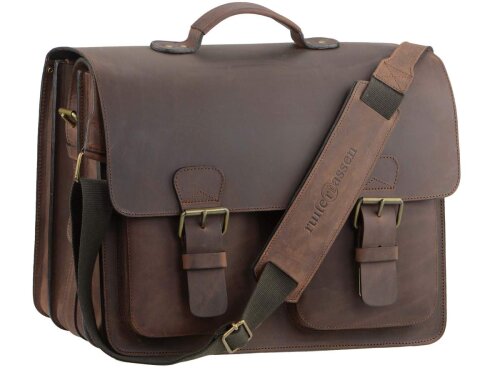 Aktentasche Aus Echtem Leder Braun – Für Herren, Business, Mit Laptopfach, 41x29x12 Cm